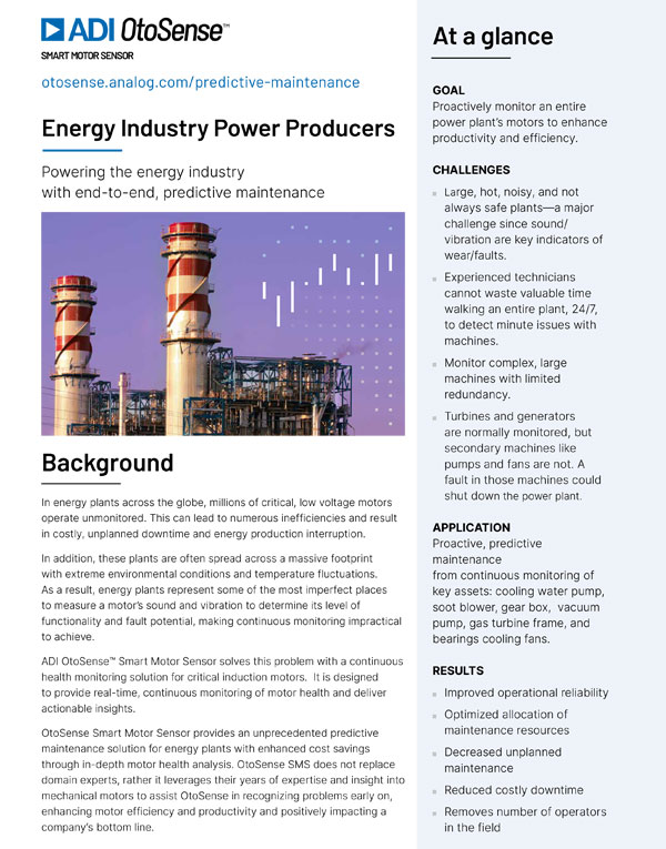 安馳科技能源行業電力生產商ADI